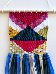 Geometric Pink and Green Weaving